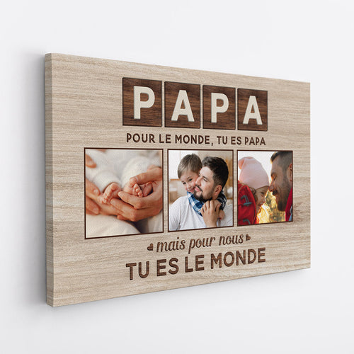 Unsere Welt™ – Personalisierte Foto-Leinwand für Mama/Papa