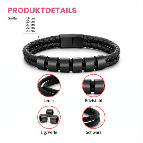 Vermächtnis™ – Personalisiertes Lederarmband für Opa