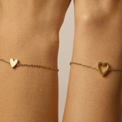 Partnerarmbänder mit Herzen