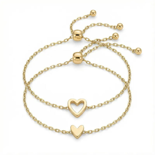 Partnerarmbänder mit Herzen