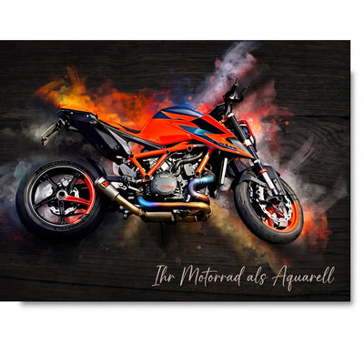 Personalisiertes Motorrad-Bild im Aquarellstil