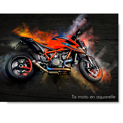 Personalisiertes Motorrad-Bild im Aquarellstil