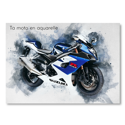 Personalisiertes Motorrad-Bild im Aquarellstil