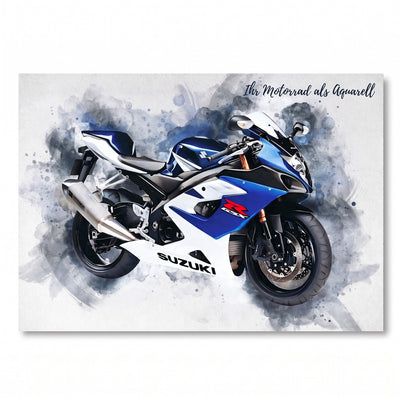 Personalisiertes Motorrad-Bild im Aquarellstil