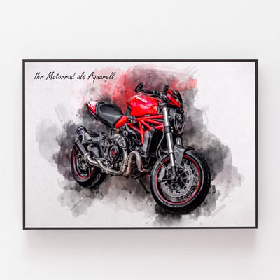 Personalisiertes Motorrad-Bild im Aquarellstil