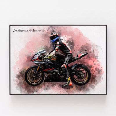Personalisiertes Motorrad-Bild im Aquarellstil