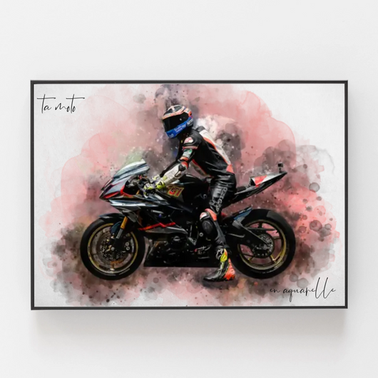 Personalisiertes Motorrad-Bild im Aquarellstil