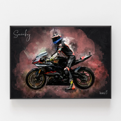 Personalisiertes Motorrad-Bild im Aquarellstil