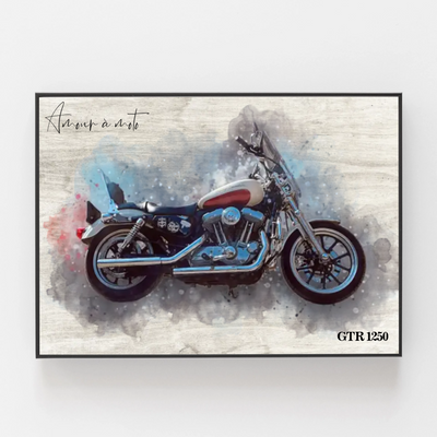 Personalisiertes Motorrad-Bild im Aquarellstil