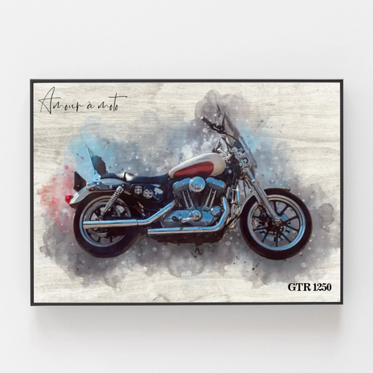 Personalisiertes Motorrad-Bild im Aquarellstil