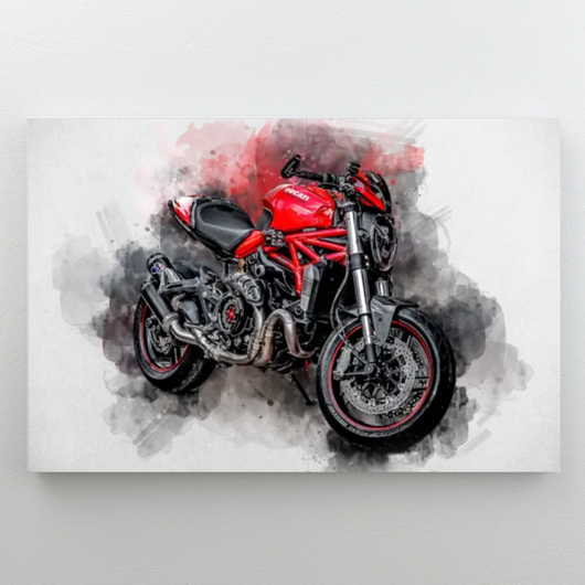 Personalisiertes Motorrad-Bild im Aquarellstil