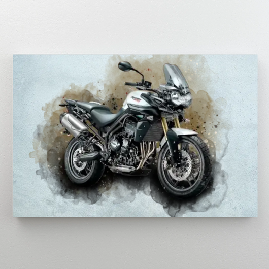 Personalisiertes Motorrad-Bild im Aquarellstil