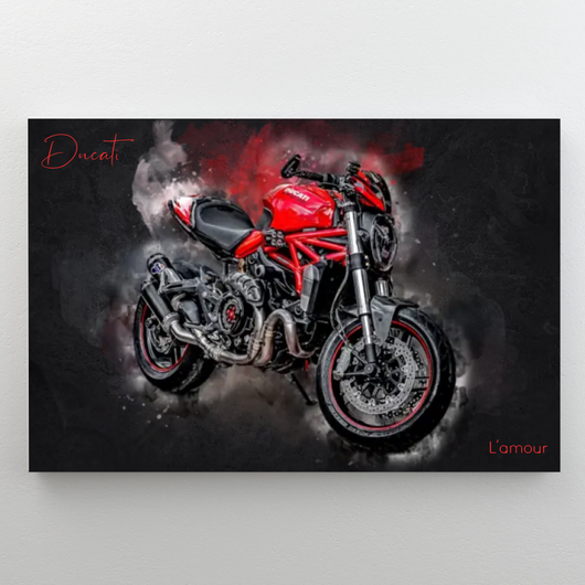 Personalisiertes Motorrad-Bild im Aquarellstil