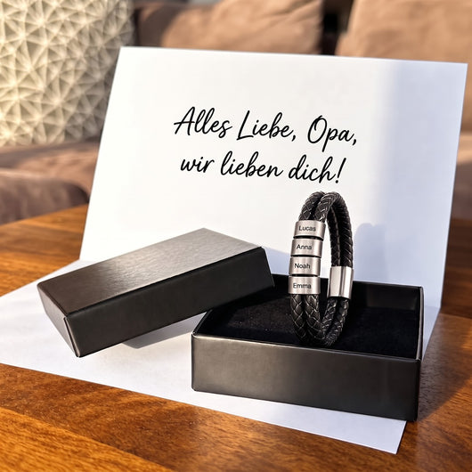 Meine Liebsten™ – Personalisiertes Lederarmband