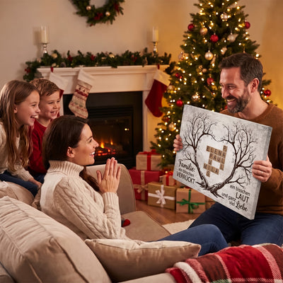 Familienbaum™ – Kreuzworträtsel-Leinwand mit personalisierten Vornamen