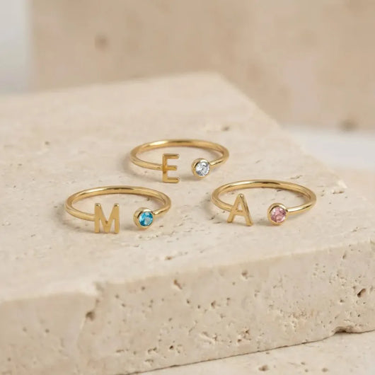 Kostbar™ – Initialenring mit Geburtsstein