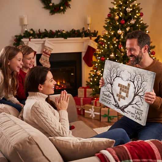 Familienbaum™ – Kreuzworträtsel-Leinwand mit personalisierten Vornamen