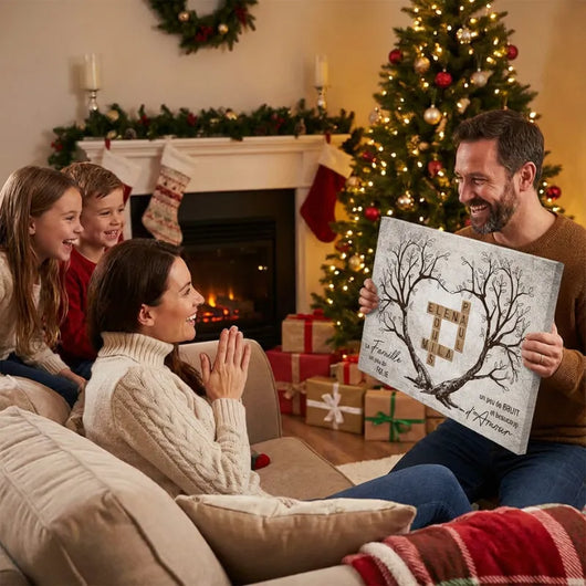 Familienbaum™ – Kreuzworträtsel-Leinwand mit personalisierten Vornamen