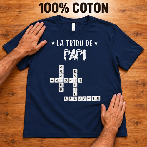 Kreuzwort™ – Personalisiertes T-Shirt „Die Sippe von Opapa“
