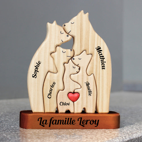 Bärenfamilie™ – Personalisiertes Holzpuzzle