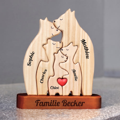 Bärenfamilie™ – Personalisiertes Holzpuzzle