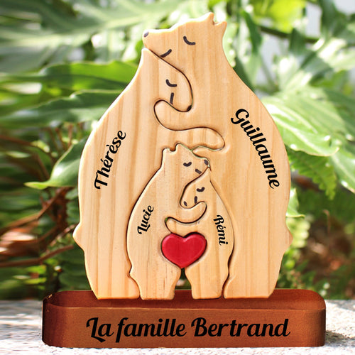 Bärenfamilie™ – Personalisiertes Holzpuzzle