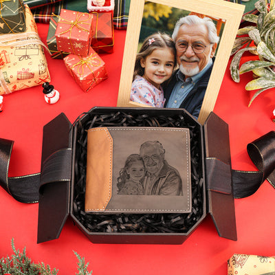 Herzenspapa™ – Personalisierte Leder-Geldbörse für Papa