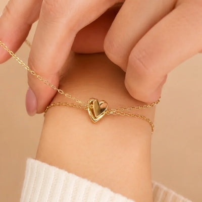 Partnerarmbänder mit Herzen