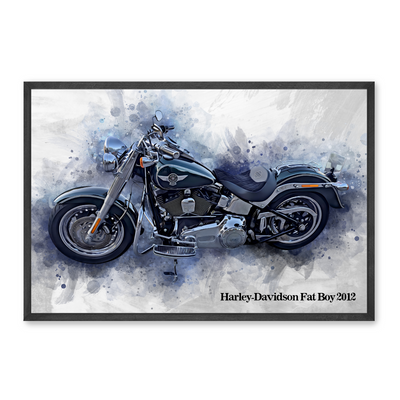 Personalisiertes Motorrad-Bild im Aquarellstil