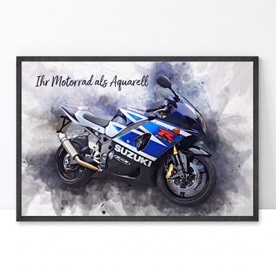 Personalisiertes Motorrad-Bild im Aquarellstil