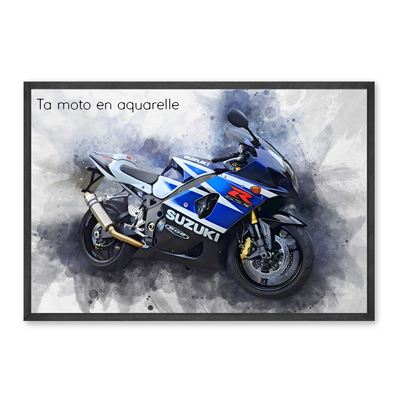 Personalisiertes Motorrad-Bild im Aquarellstil