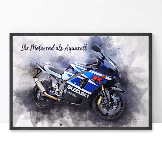 Personalisiertes Motorrad-Bild im Aquarellstil