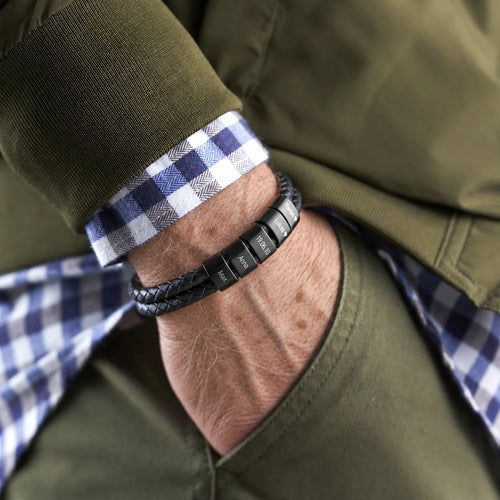 Vermächtnis™ – Personalisiertes Lederarmband für Opa