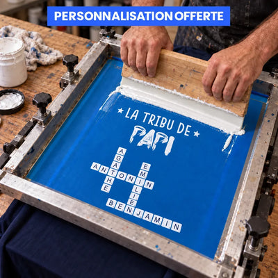 Kreuzwort™ – Personalisiertes T-Shirt „Die Sippe von Opapa“