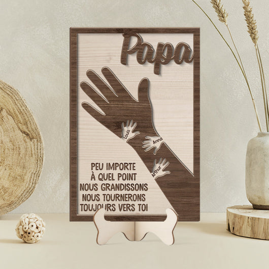 Mit dir verbunden™ – Personalisierter Holzrahmen Papa
