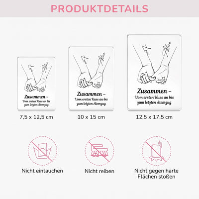 Für immer verbunden™ – Personalisiertes Acrylschild für Paare
