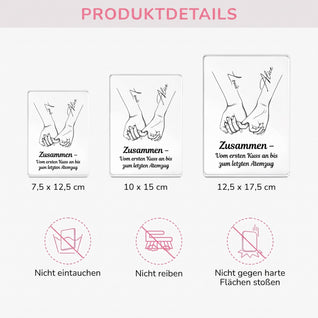 Für immer verbunden™ – Personalisiertes Acrylschild für Paare