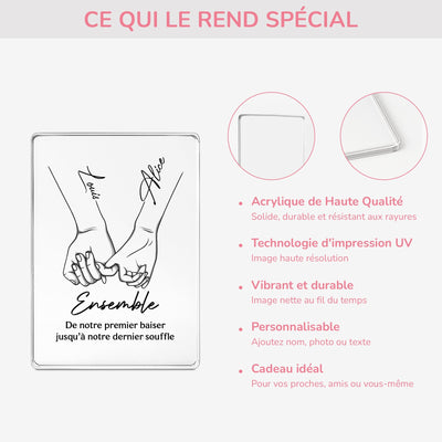 Für immer verbunden™ – Personalisiertes Acrylschild für Paare