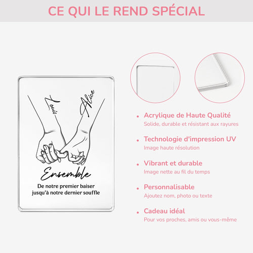 Für immer verbunden™ – Personalisiertes Acrylschild für Paare