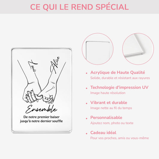 Für immer verbunden™ – Personalisiertes Acrylschild für Paare