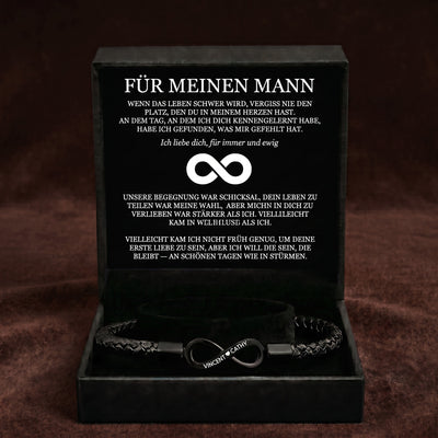 Personalisiertes Unendlichkeitsarmband aus Leder