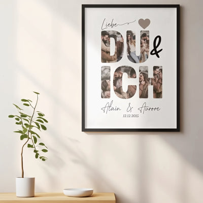 Personalisiertes Poster „Du & Ich“ mit Paarfotos