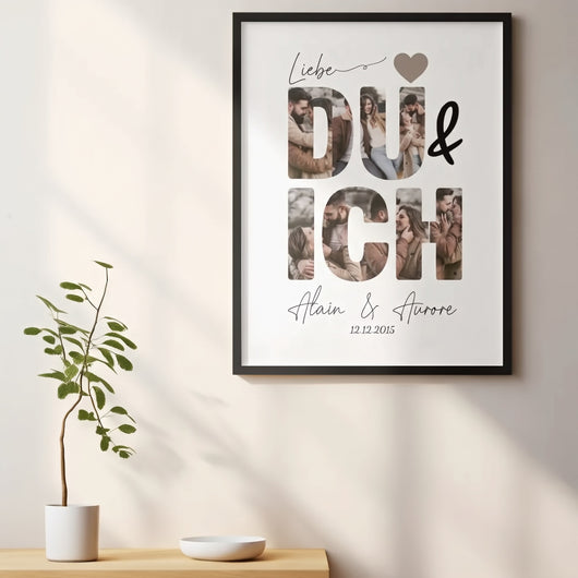 Personalisiertes Poster „Du & Ich“ mit Paarfotos
