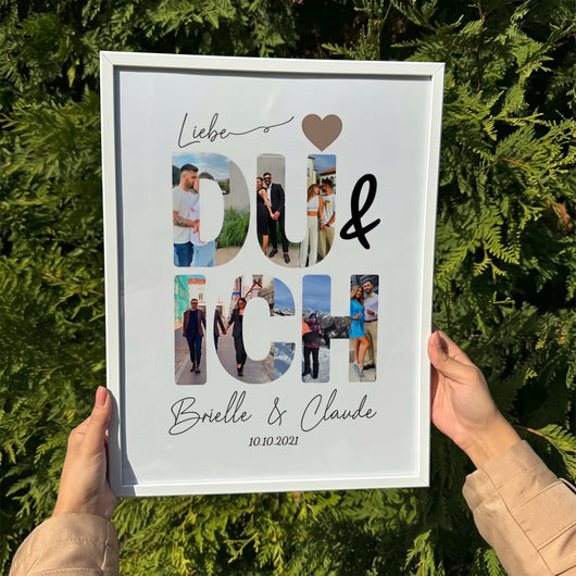 Personalisiertes Poster „Du & Ich“ mit Paarfotos