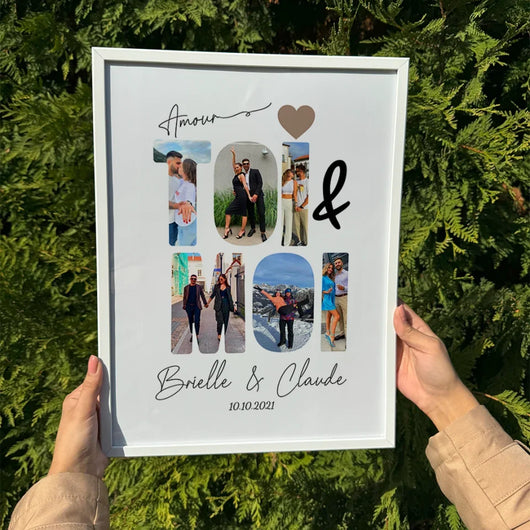 Personalisiertes Poster „Du & Ich“ mit Paarfotos