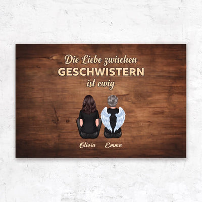 Personalisierte Leinwand „Die Liebe zwischen Geschwistern ist ewig“