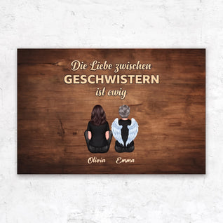 Personalisierte Leinwand „Die Liebe zwischen Geschwistern ist ewig“