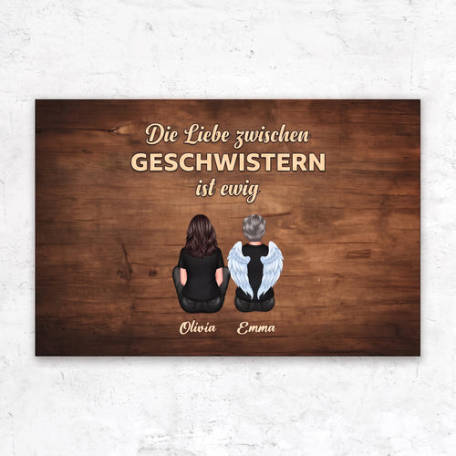 Personalisierte Leinwand „Die Liebe zwischen Geschwistern ist ewig“