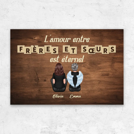 Personalisierte Leinwand „Die Liebe zwischen Geschwistern ist ewig“