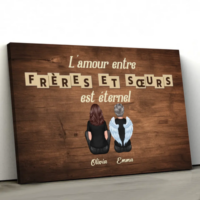 Personalisierte Leinwand „Die Liebe zwischen Geschwistern ist ewig“